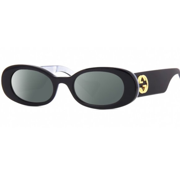 Gucci GG0517S Polarized Sunglasses Black Oval Frame Designer Shades Authentic - Picture 1 of 2
